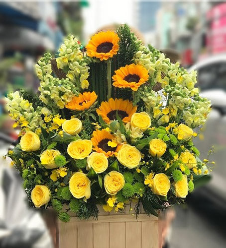 Congratulations Basket Flowers Vietnam