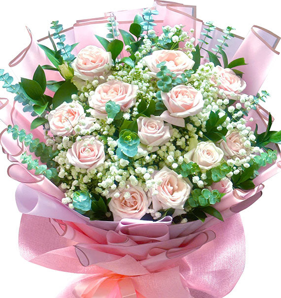 12 Peach Roses - Mother’s Day