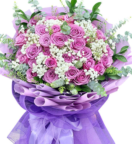 24 Purple Roses Bouquet For Mom Vietnam