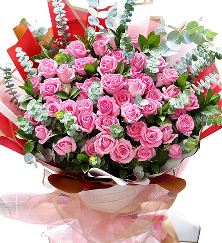 36 Pink Roses Bouquet Vietnamese Flowers
