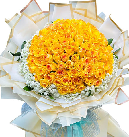 99 Yellow Roses Bouquet Vietnamese Flowers