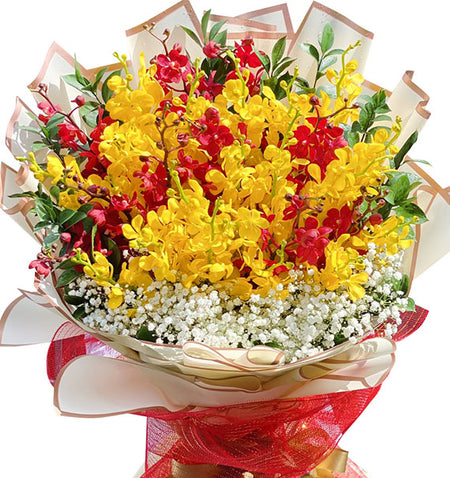 Bright Mokara Orchid Bouquet Vietnamese Flowers