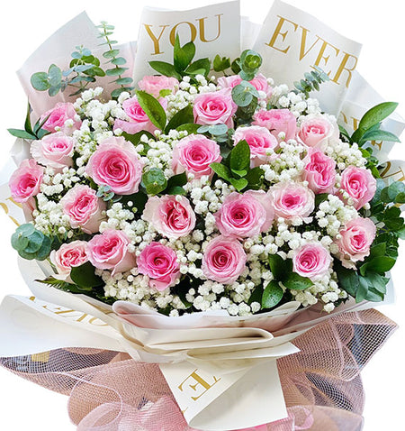 Charming Pink Rose Bouquet Vietnamese Flowers