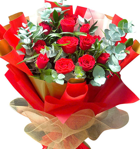 Classic Red Rose Bouquet Vietnamese Flowers