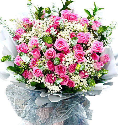Soft Pink Rose Bouquet Vietnamese Flowers