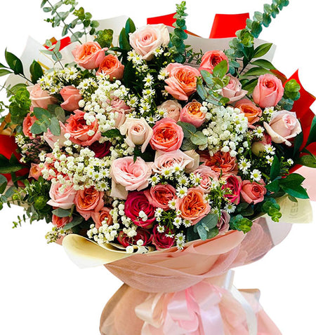 Stunning Rose Elegance Bouquet Vietnamese Flowers