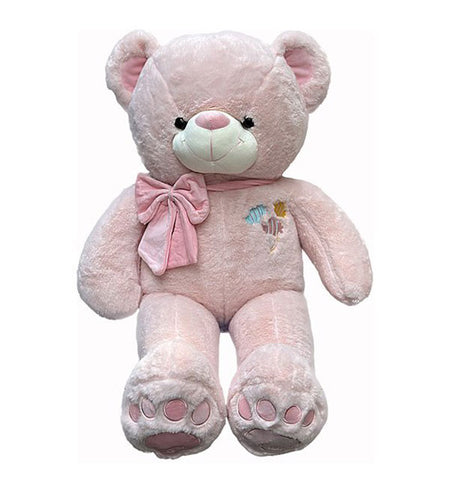 Pink Bear In Pink Bow - Vietnamese Flowers