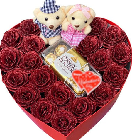 Special Artificial Roses And Chocolate (Not Fresh Roses) - Vietnamese Flowers