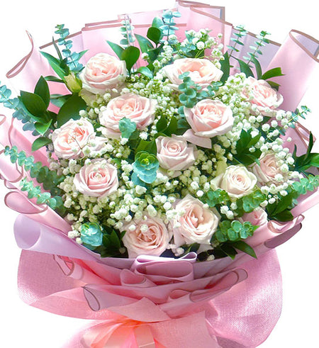 12 Peach Roses - Mother’s Day