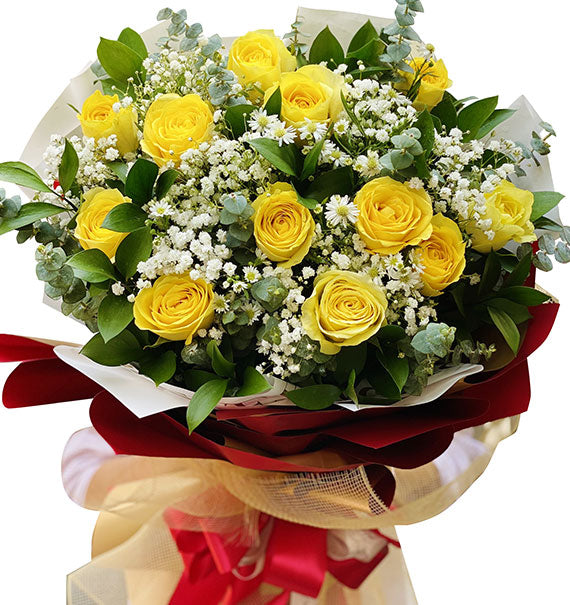 12 Yellow Roses Bouquet For Mom Vietnam