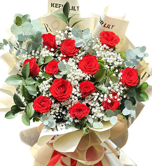 12 red roses for valentine