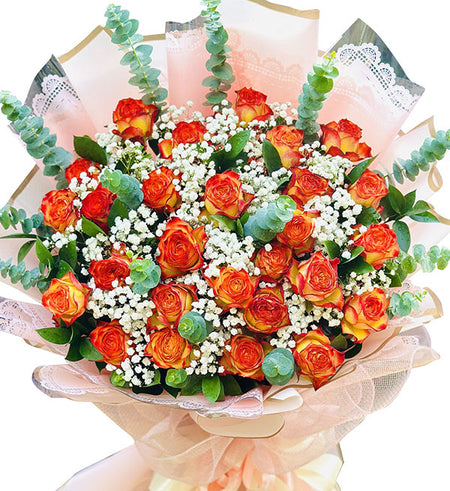 24 orange roses for valentine