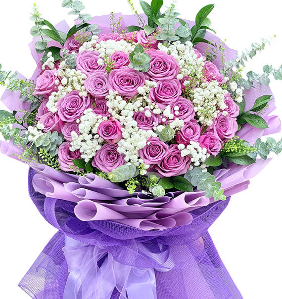 24 Purple Roses Bouquet For Mom Vietnam
