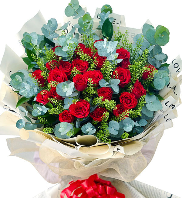 24 red roses for valentine