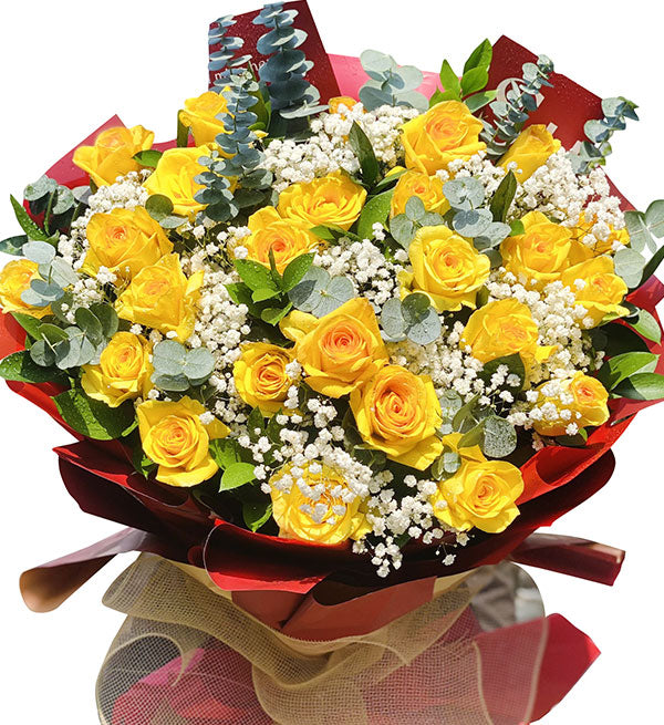 24 yellow roses for valentine