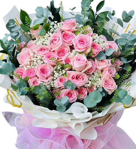 36 Peach Roses Bouquet For Mom Vietnam