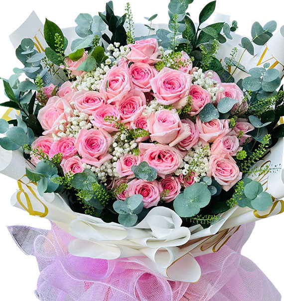 36 Peach Roses Bouquet For Mom Vietnam