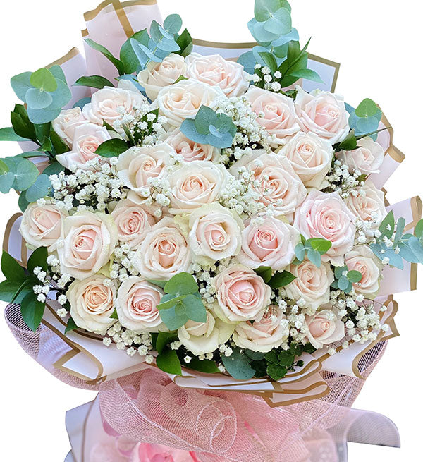 36 peach roses for valentine