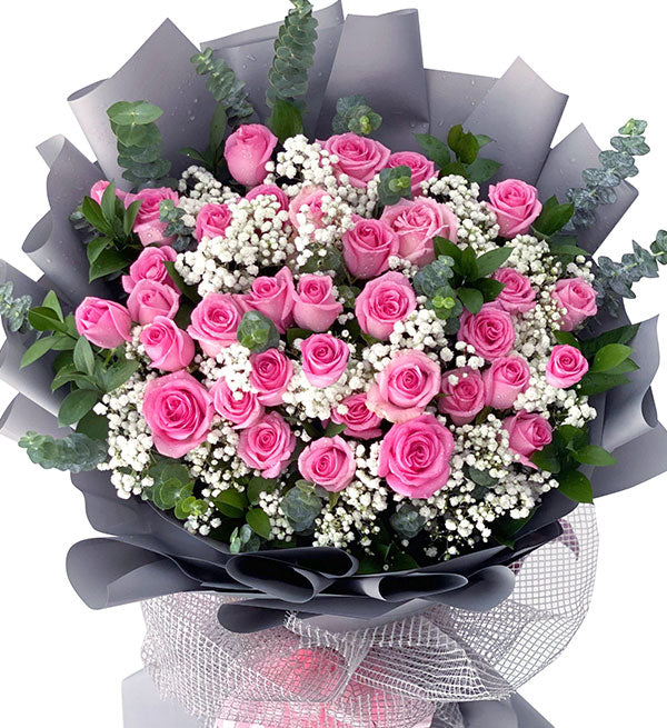 36 pink roses for valentine