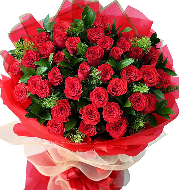 36 Red Roses Bouquet Vietnamese Flowers