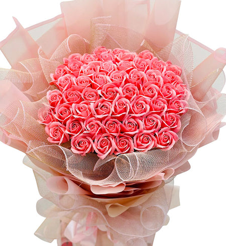 48 peach waxed roses for valentine