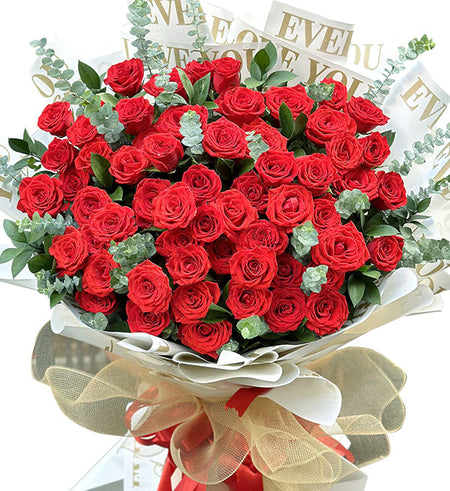 48 red roses for valentine 01