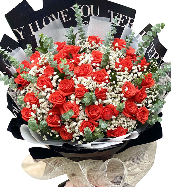 48 Red Roses For Valentine 02 | Vietnamese Flowers