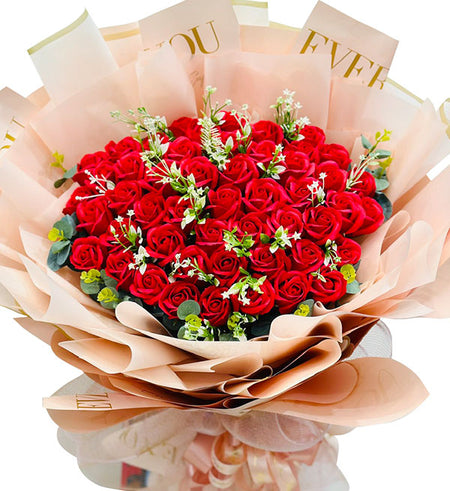 48 red waxed roses for valentine