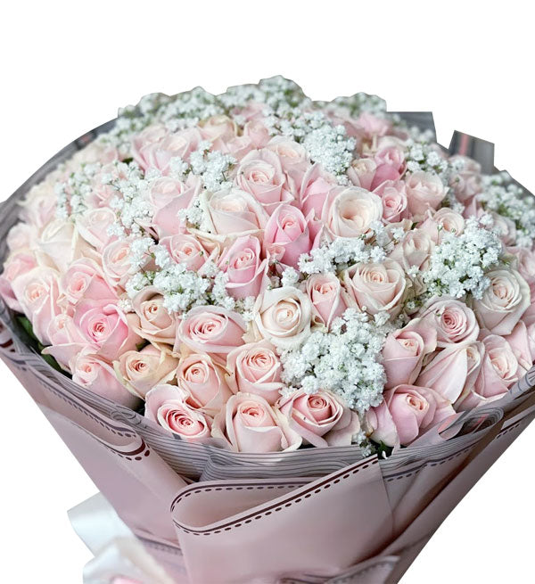 99 Cream Roses Bouquet - Vietnamese Flowers