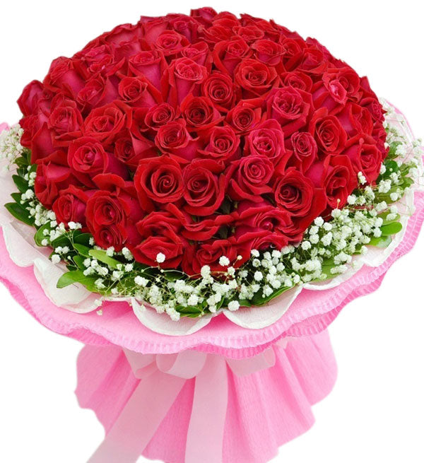 99 Red Roses Bouquet 02 - Vietnamese Flowers