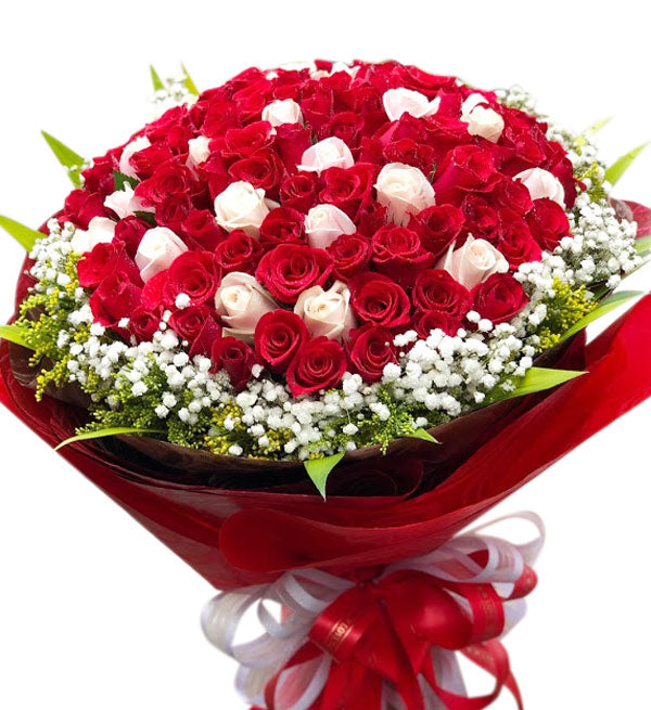 99 Red Roses Bouquet 05 - Vietnamese Flowers