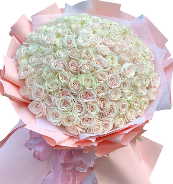 99 Peach Roses Bouquet For Mom Vietnam