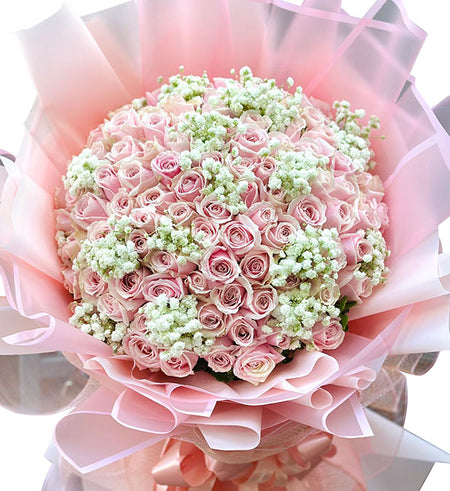 99 peach roses for valentine