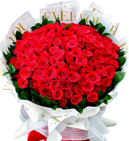 99 red roses for valentine 01