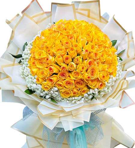 99 Yellow Roses Bouquet For Mom Vietnam