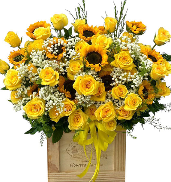Birthday Blessings for Dad Basket Vietnamese Flowers