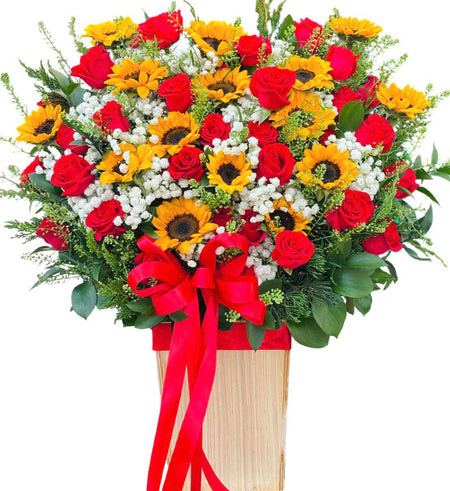 Birthday Smiles Flower Basket Vietnamese Flowers