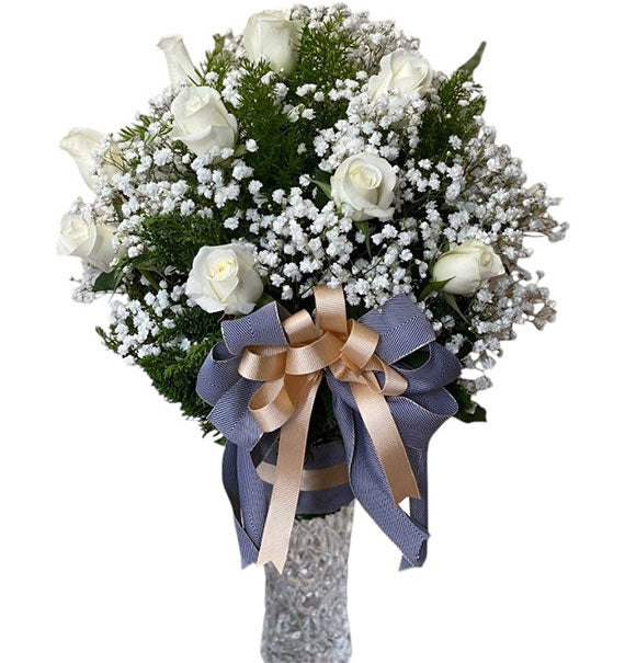 Blooming Love Rose Vase Vietnamese Flowers