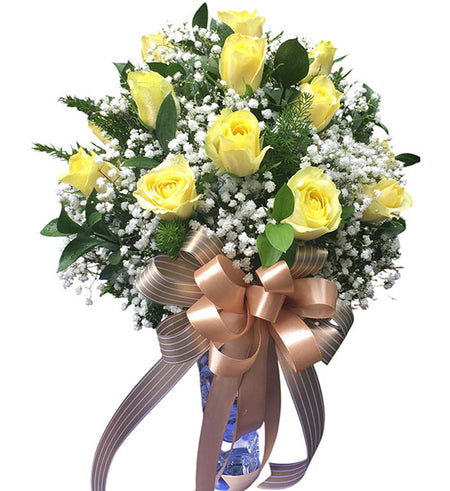Elegant Blush Rose Vase Vietnamese Flowers