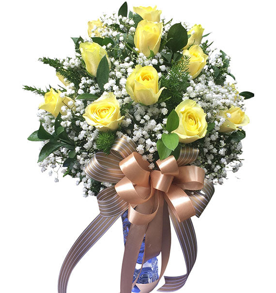 Elegant Blush Rose Vase Vietnamese Flowers