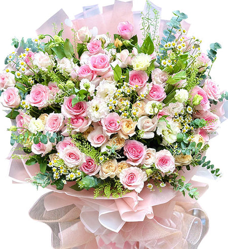 Elegant Pink Dream Roses Vietnamese Flowers