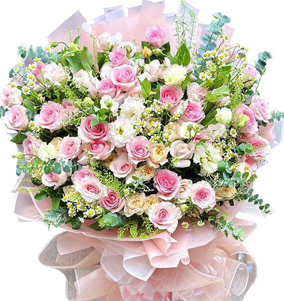 Elegant Pink Dream Roses Vietnamese Flowers