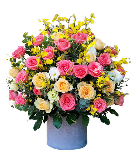 Flowers In Basket 23 - Vietnamese Flowers