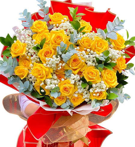 Golden Touch Rose Bouquet Vietnamese Flowers