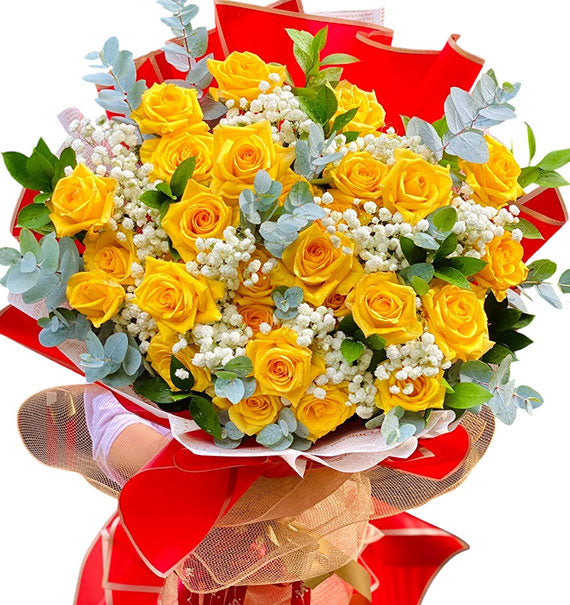 Golden Touch Rose Bouquet Vietnamese Flowers