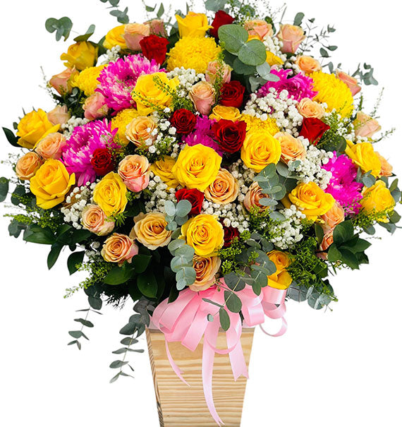 Mom’s Garden Birthday Basket Vietnamese Flowers