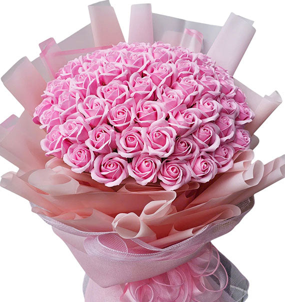 Pink Waxed Rose Bouquet For Mom Vietnam