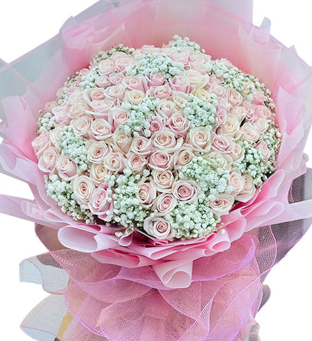 Pure Elegance Rose Bouquet Vietnamese Flowers