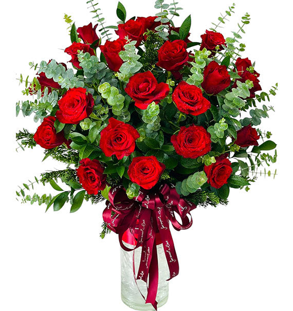 Red Rose In Vase Vietnam