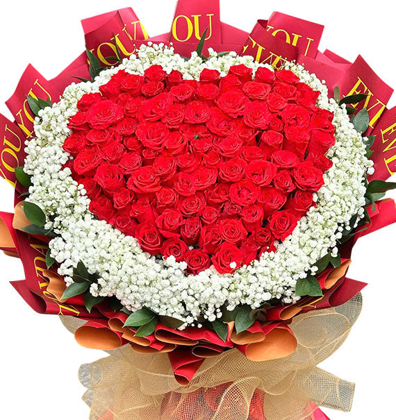 Romantic Red Roses Bouquet Vietnam